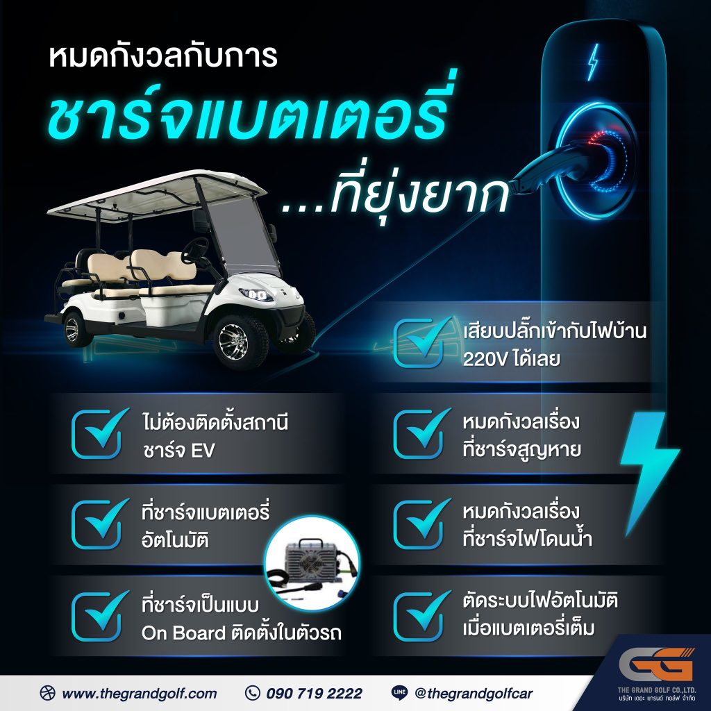 หมดกังวล กับการชาร์จแบตเตอรี่รถกอล์ฟ ที่ยุ่งยาก เพราะ...